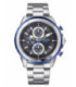 Reloj Crono Hombre Acero Esfera Negra y Azul HEAT - 46801-57