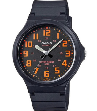 Reloj Hombre Grande Analógico Negro Naranja CASIO - MW-240-4BVDF