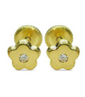 Pendientes Oro 18K Flor con Circonita - 3369