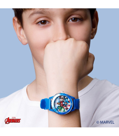 Reloj Infantil Avengers Azul Analógico con Luz DISNEY - AVG3506