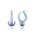 Aros Pendientes Stitch con Esmalte Azul Claro DISNEY - AG0102P