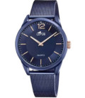 Reloj Hombre Acero IP Azul Malla Milanesa LOTUS - 18735/A