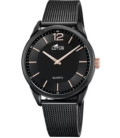 Reloj Hombre Acero IP Negro Malla Milanesa LOTUS - 18736/B