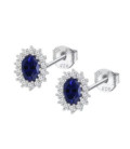 Pendientes Plata 925 Circonita Oval Azul Zafiro LOTUS SILVER - LP3459-4/1