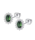 Pendientes Plata 925 Circonita Oval Verde LOTUS SILVER - LP3459-4/3