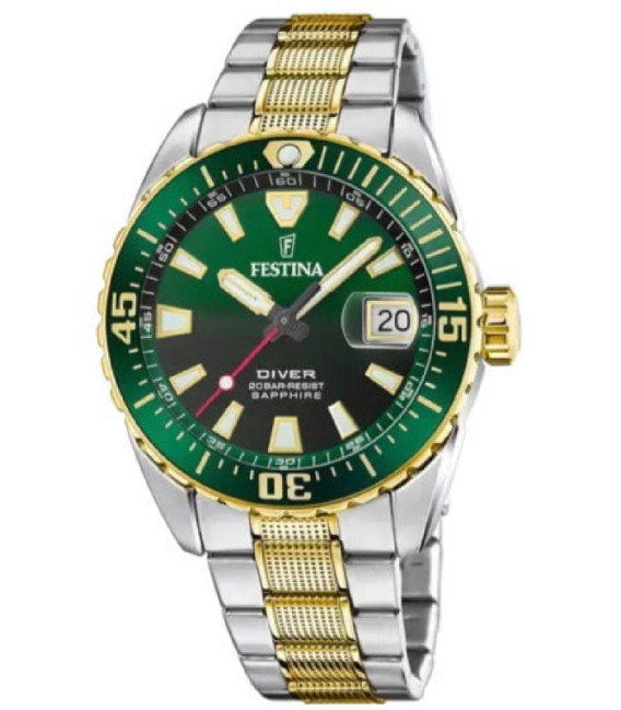 Reloj Hombre The Originals Bicolor Esfera Verde Diver 200M FESTINA - F20706/2