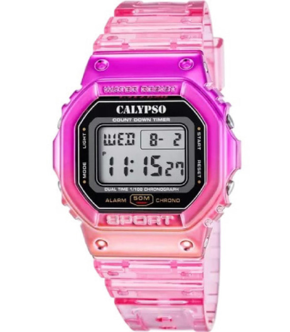 Reloj Color Splash Digital Rosa Metalizado CALYPSO - K5874/1