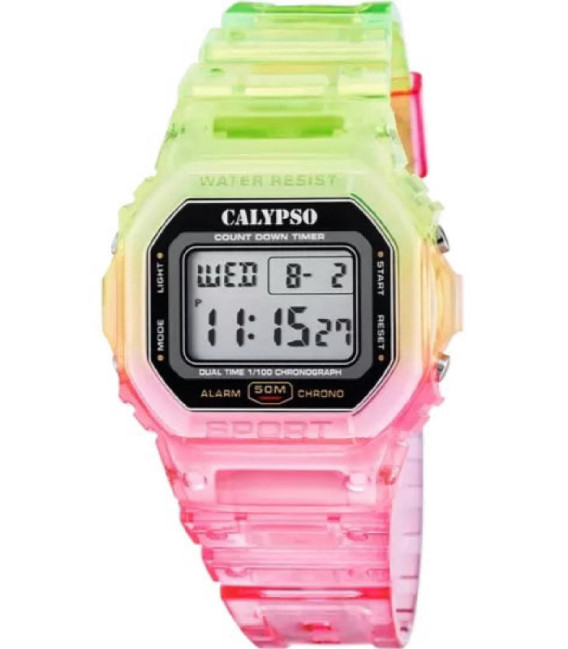 Reloj Color Splash Digital Amarillo y Rosa Metalizado CALYPSO - K5874/4