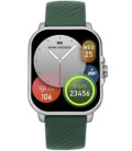 Reloj Smart Rectangular de metal plateado y correa de silicona verde MARK MADDOX - HS2005-10