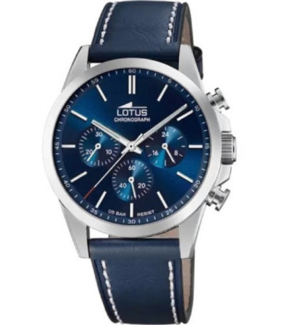 Reloj Hombre Crono Piel Esfera Azul LOTUS - 18990/2