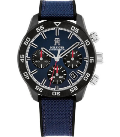 Reloj Hombre TH85 Chronograph Polímero Fibra de Carbono y Tela Azul Tommy Hilfiger - 1792183